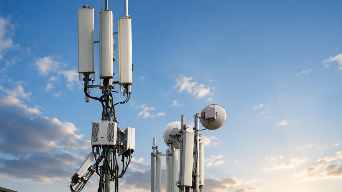 Antenas de comunicacoes instaladas na cobertura de um edificio