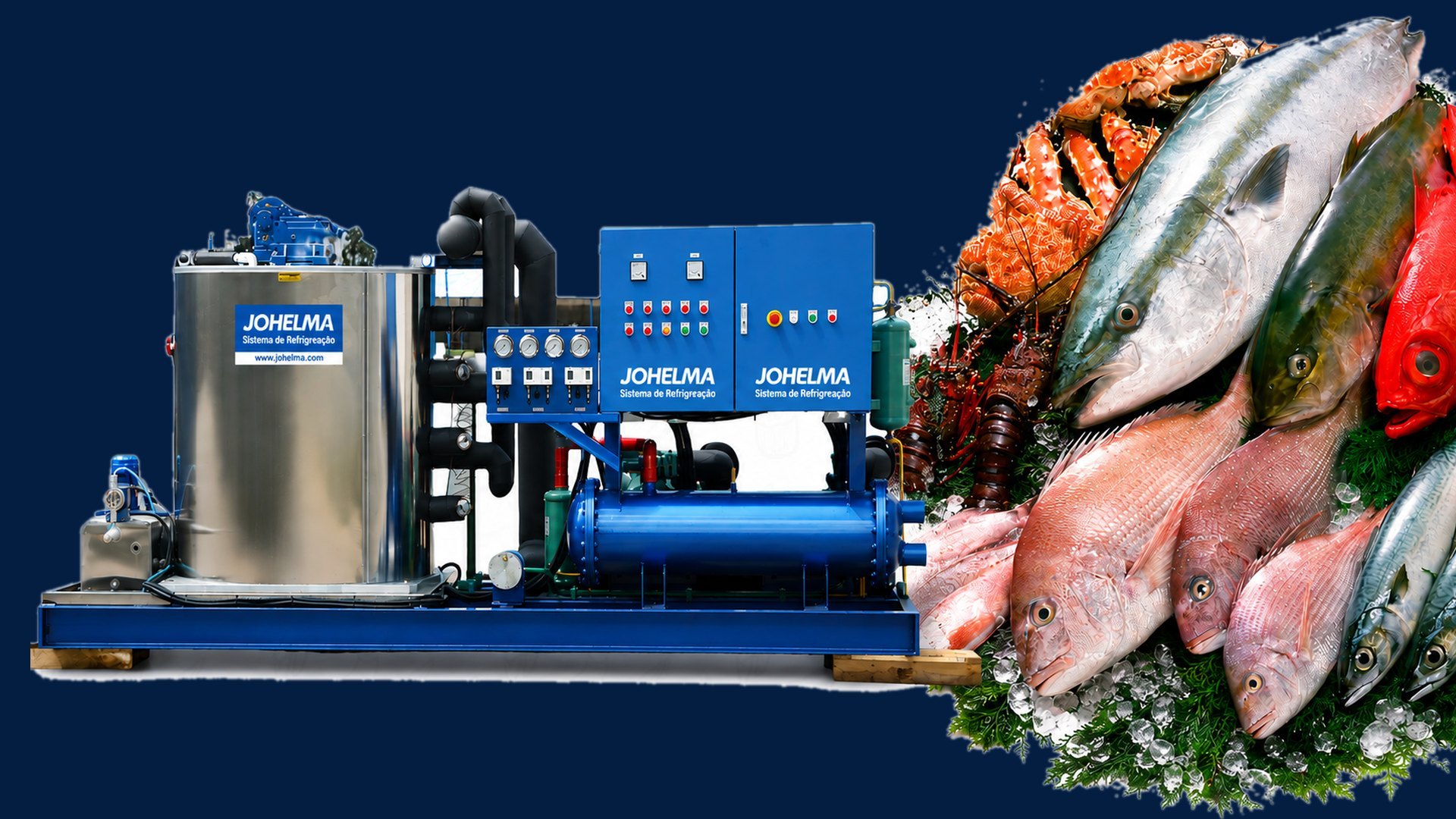 sistema de refrigeracao e producao de gelo em escamas da JOHELMA
